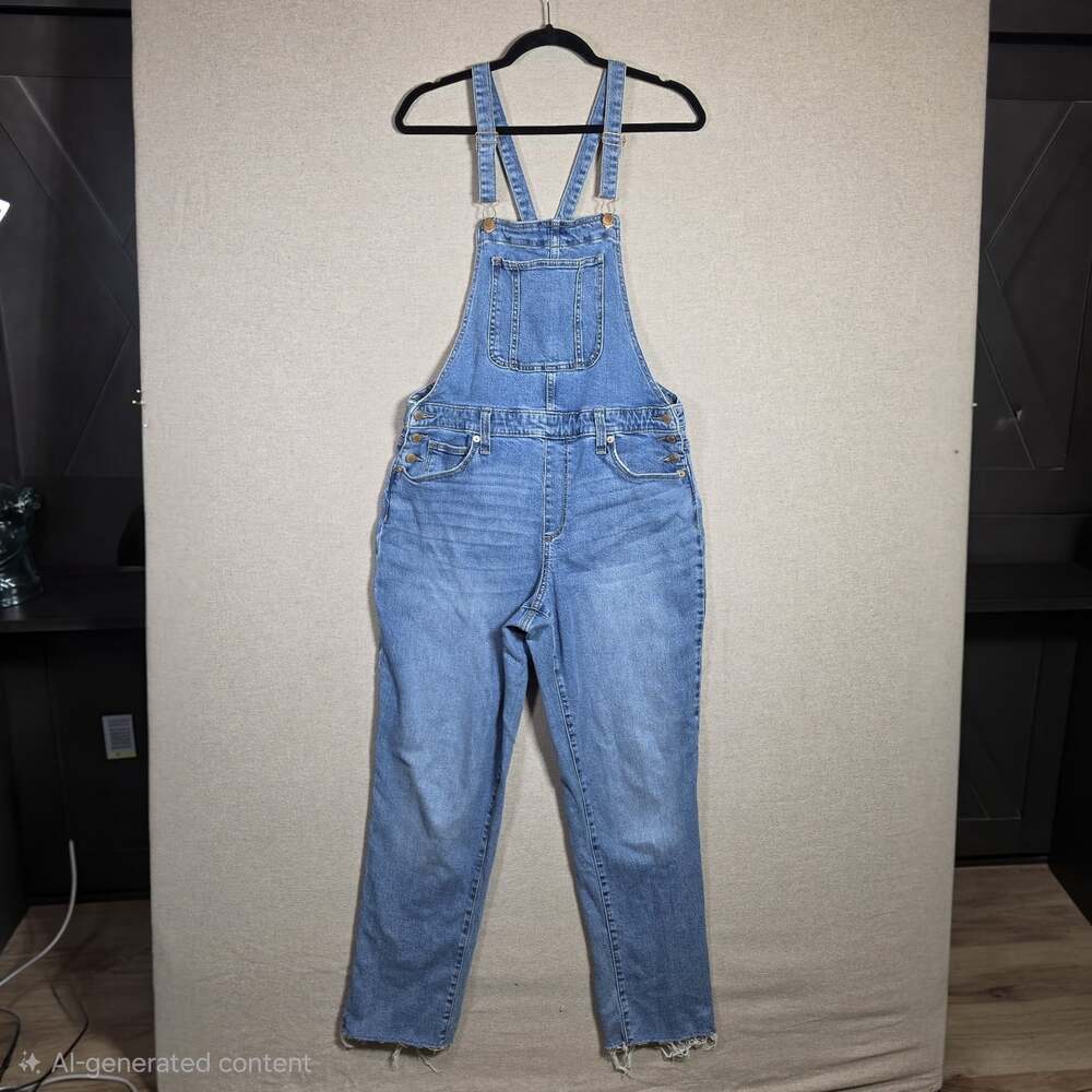 Universal Thread Denim Overalls Womens Sz 12 Light Blue Cotton Farmcore